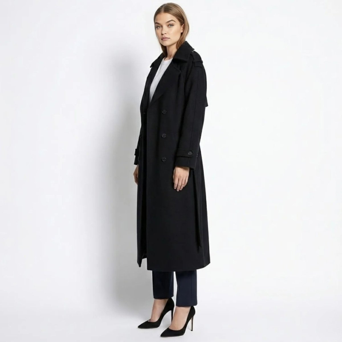 Andie | Structured Italian Suede Trench Coat