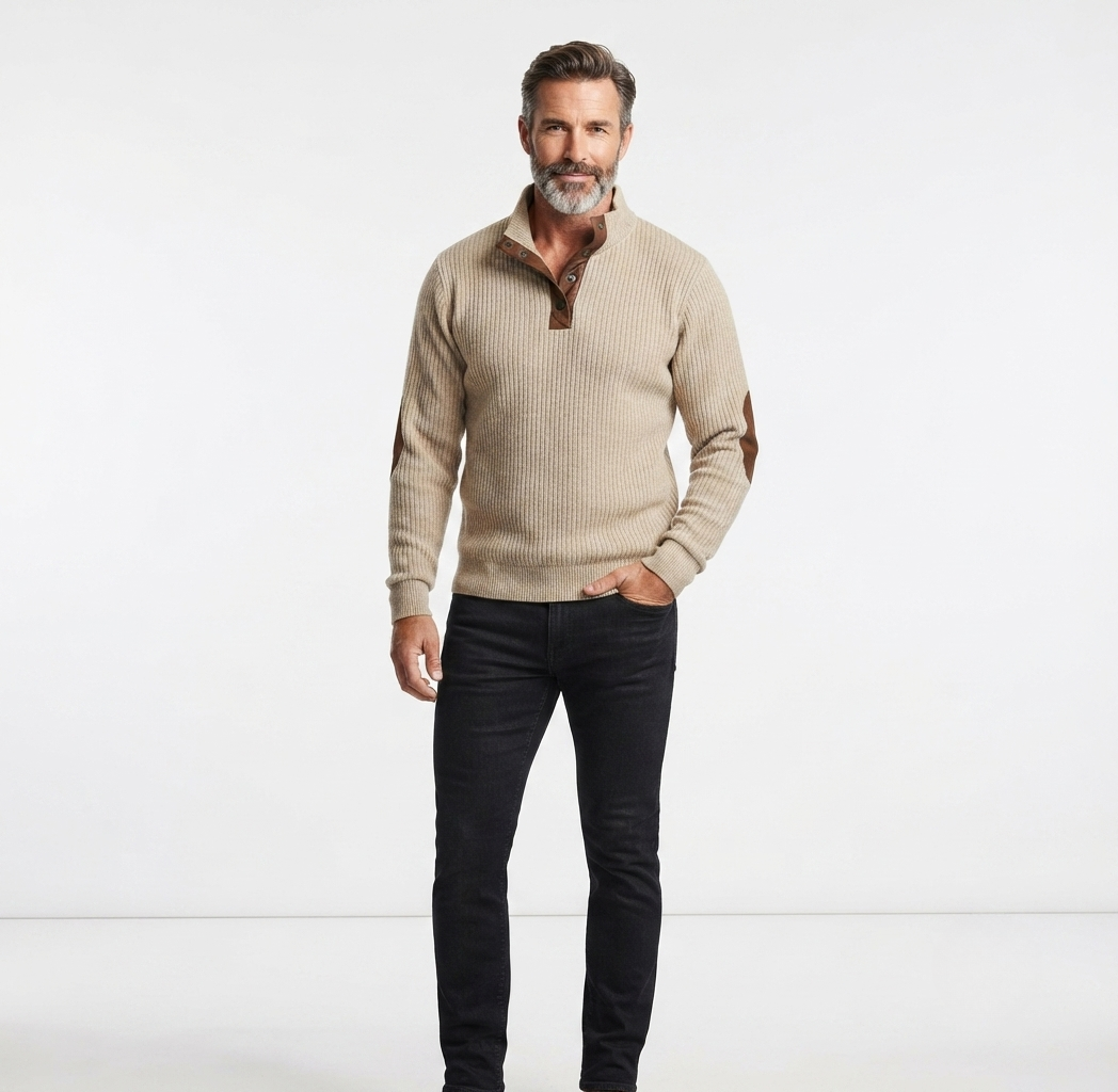 Wade | Men's Corduroy Quarter-Button Sweatshirt