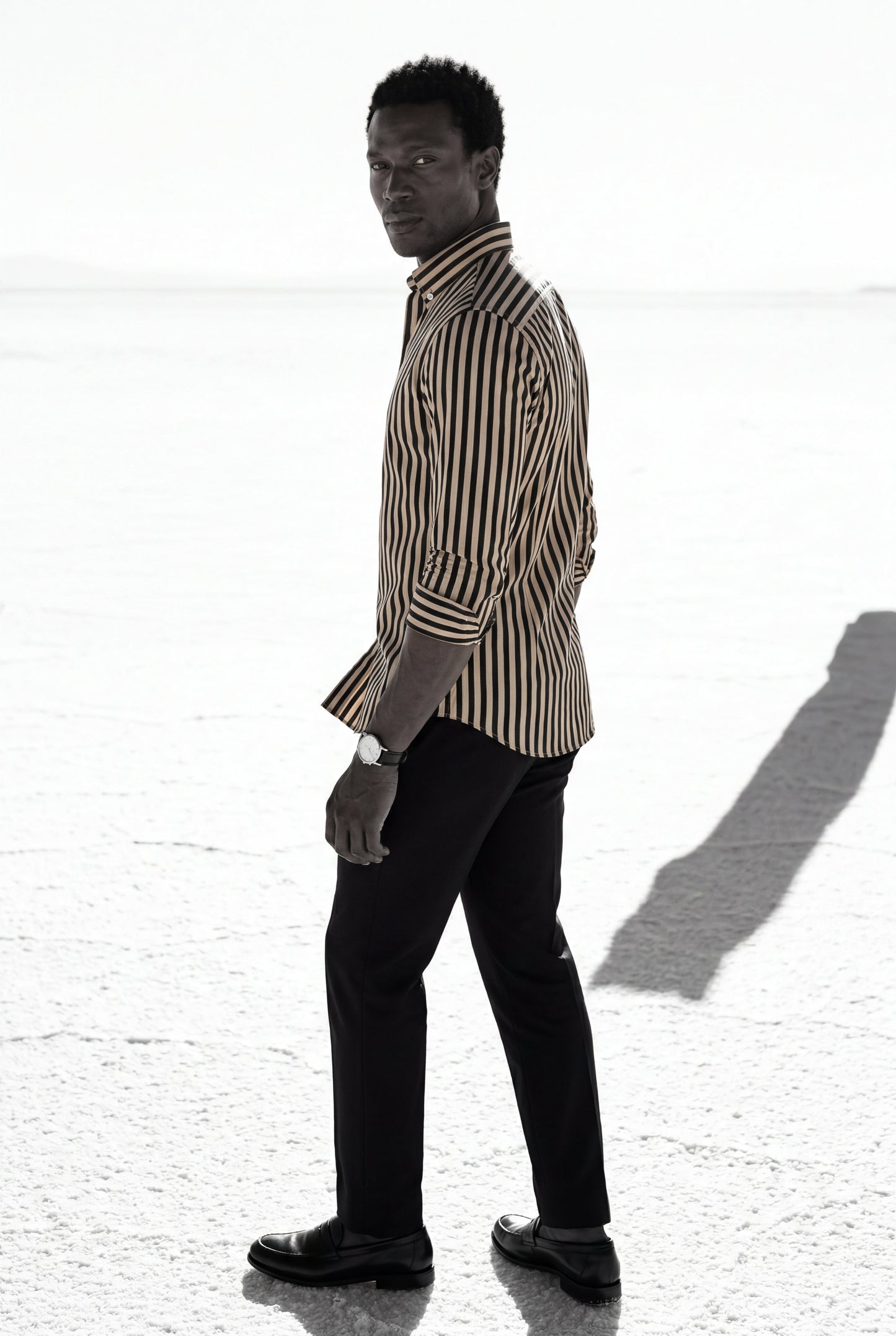 Luca | Men's Striped Long Sleeve Dress Shirt