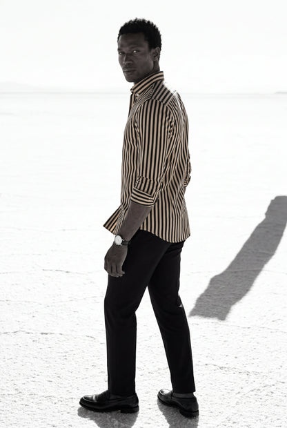 Luca | Men's Striped Long Sleeve Dress Shirt