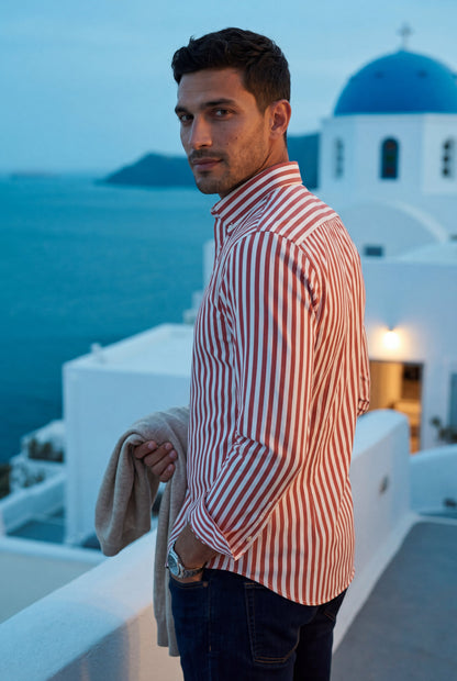 Luca | Men's Striped Long Sleeve Dress Shirt