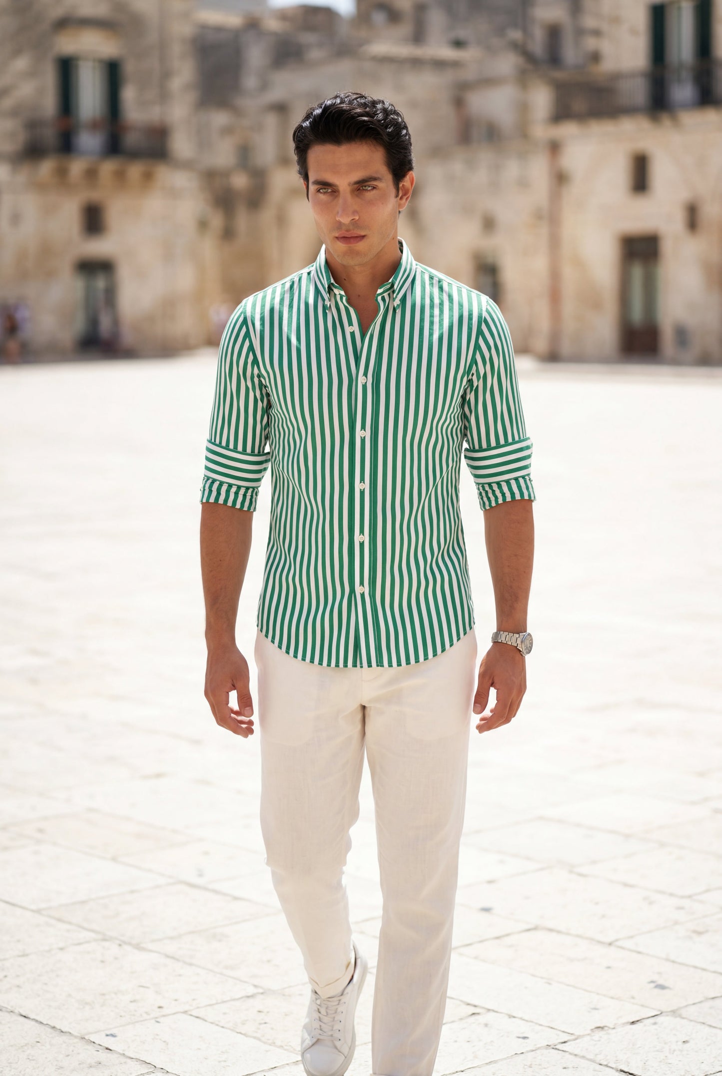 Luca | Men's Striped Long Sleeve Dress Shirt