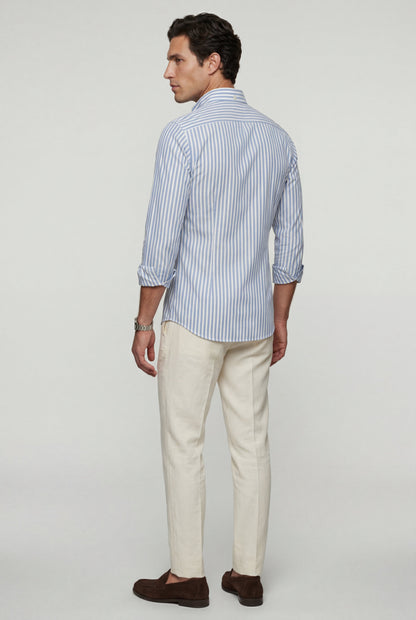Luca | Men's Striped Long Sleeve Dress Shirt