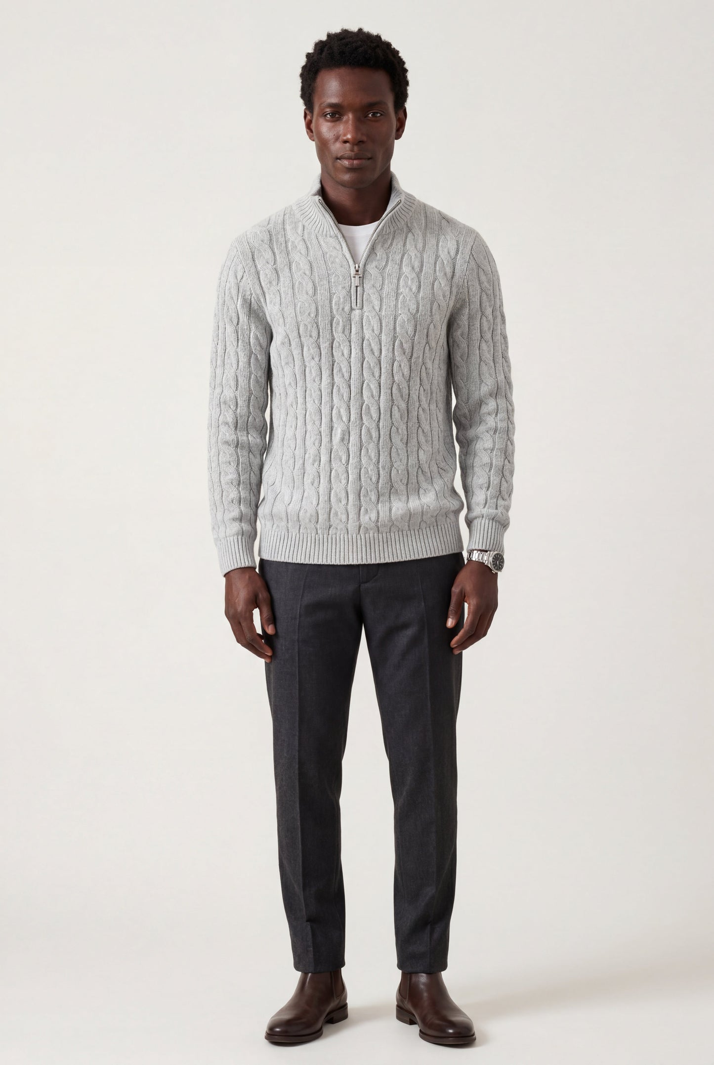 Knox | Men's Cable Knit Half-Zip Sweater