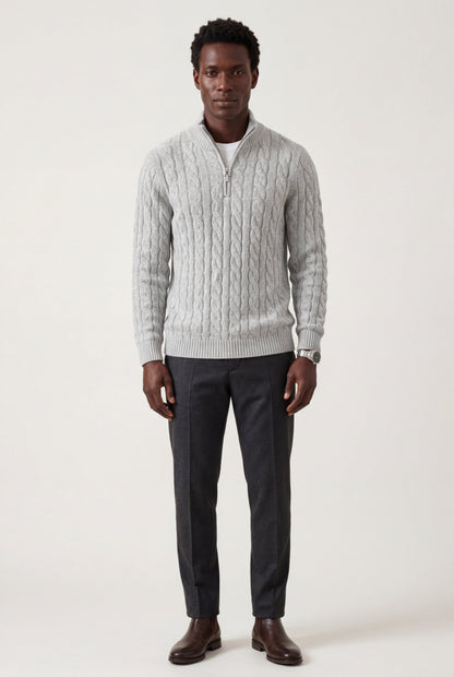 Knox | Men's Cable Knit Half-Zip Sweater
