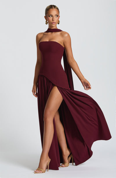 Mara | Strapless High-Slit Formal Maxi Dress