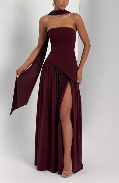 Mara | Strapless High-Slit Formal Maxi Dress