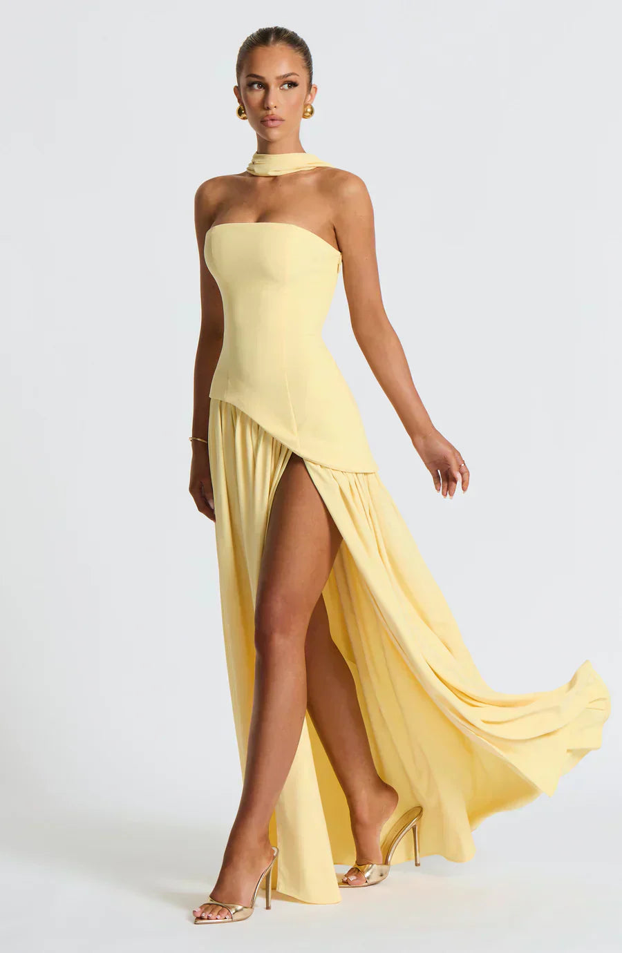 Mara | Strapless High-Slit Formal Maxi Dress