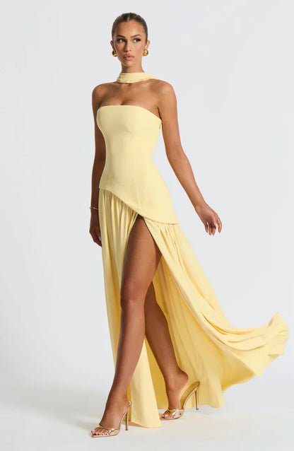 Mara | Strapless High-Slit Formal Maxi Dress