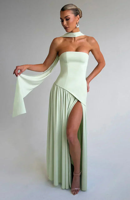 Mara | Strapless High-Slit Formal Maxi Dress