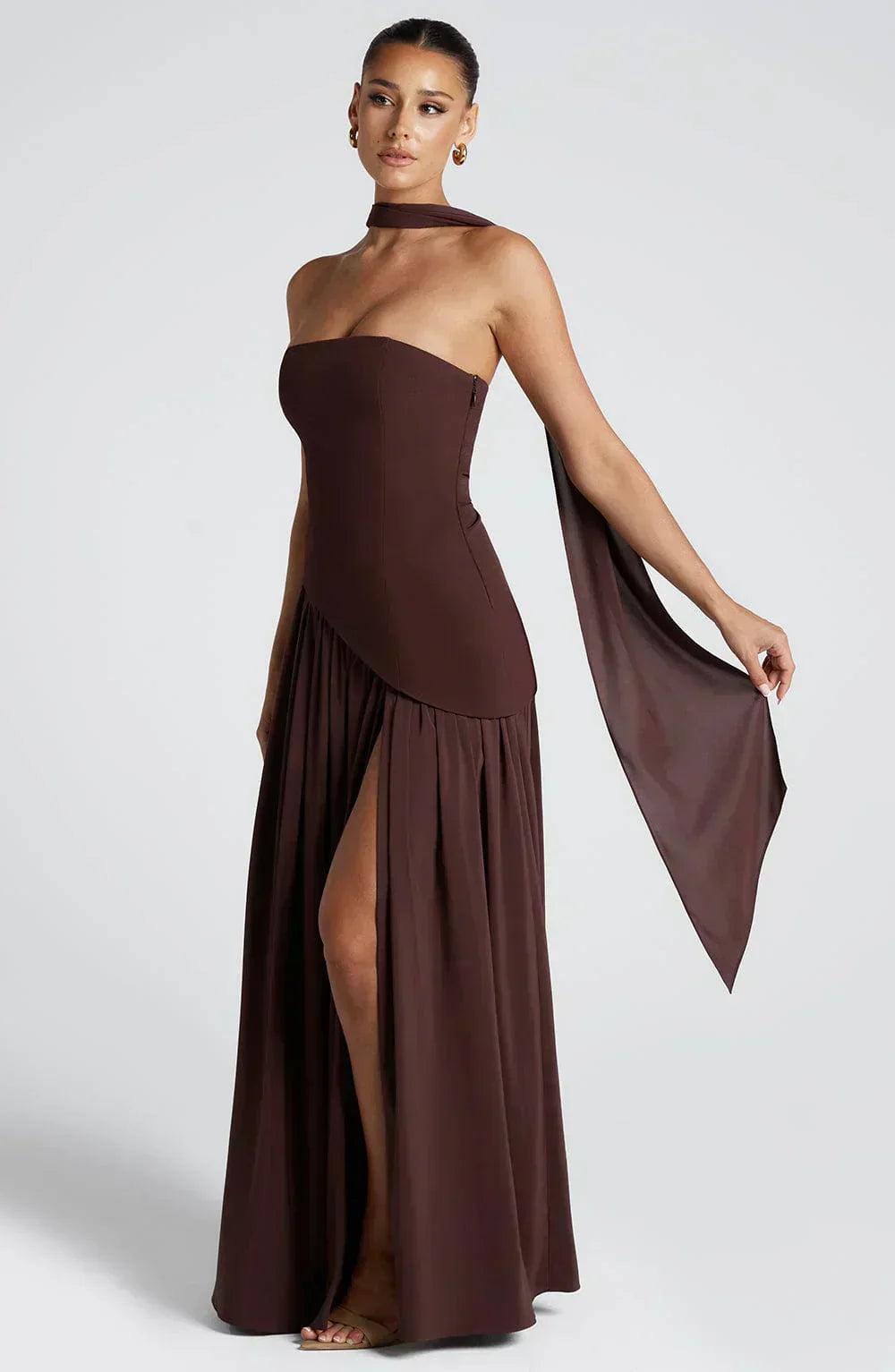 Mara | Strapless High-Slit Formal Maxi Dress