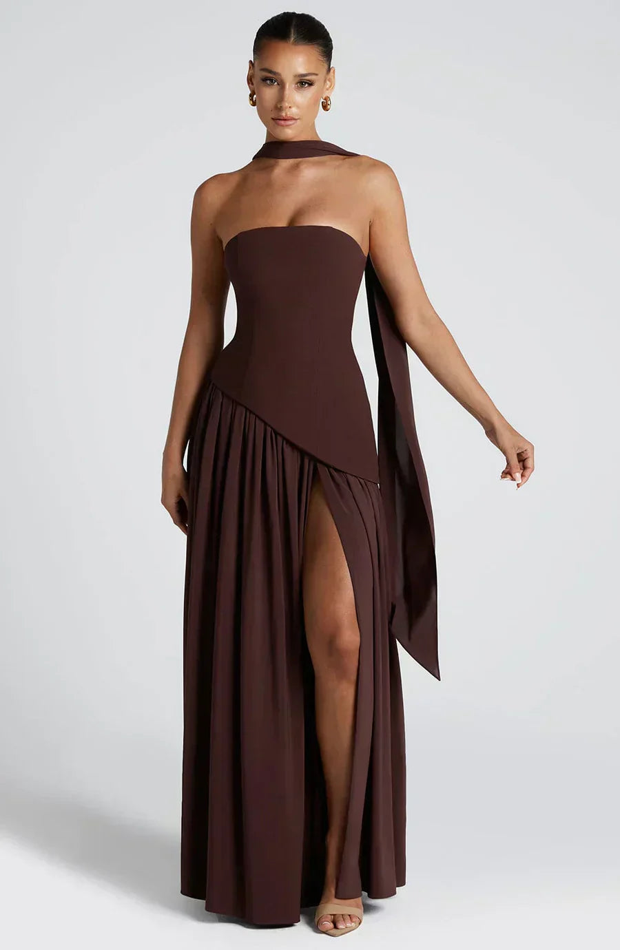 Mara | Strapless High-Slit Formal Maxi Dress