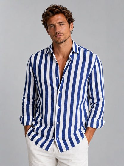Felix | Men's Long-Sleeve Striped Linen Shirt