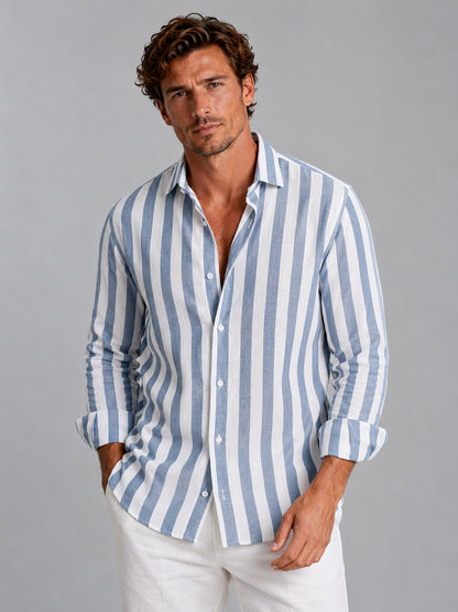 Felix | Men's Long-Sleeve Striped Linen Shirt
