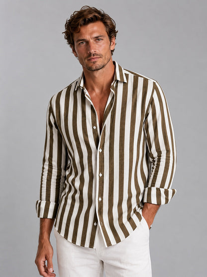 Felix | Men's Long-Sleeve Striped Linen Shirt