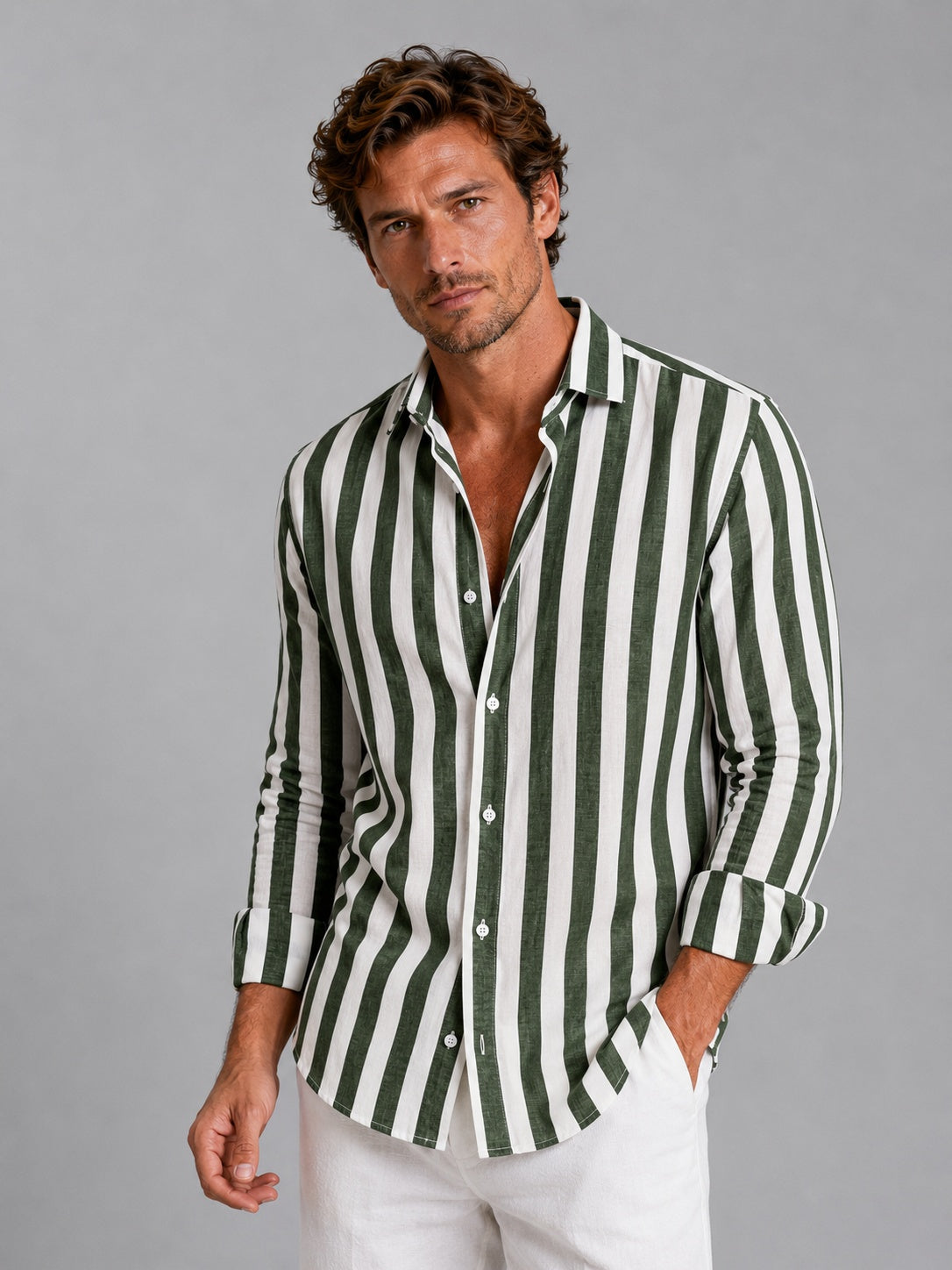 Felix | Men's Long-Sleeve Striped Linen Shirt
