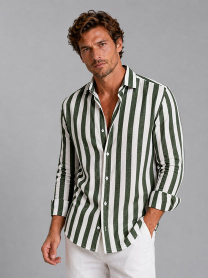 Felix | Men's Long-Sleeve Striped Linen Shirt