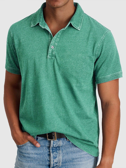 Max | Men's Short-Sleeve Denim Cotton Polo Shirt