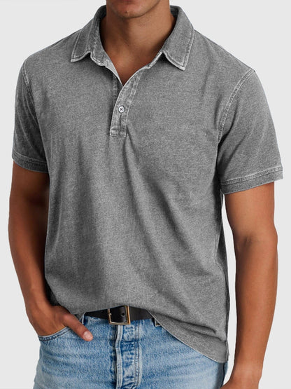 Max | Men's Short-Sleeve Denim Cotton Polo Shirt