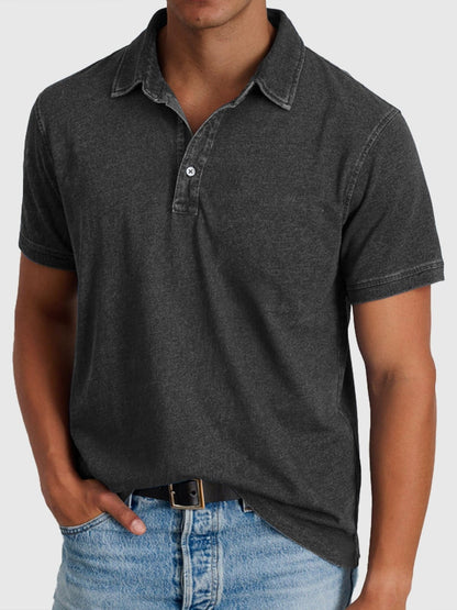 Max | Men's Short-Sleeve Denim Cotton Polo Shirt