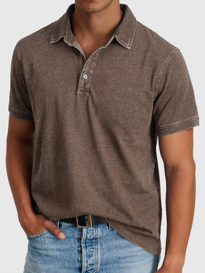 Max | Men's Short-Sleeve Denim Cotton Polo Shirt