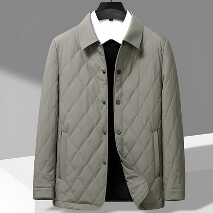 Ambrose | Diamond Quilted Button Down Jacket Front Pockets