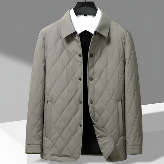 Ambrose | Diamond Quilted Button Down Jacket Front Pockets