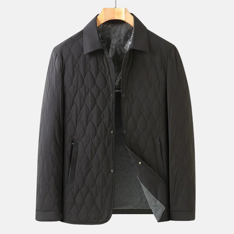 Ambrose | Diamond Quilted Button Down Jacket Front Pockets