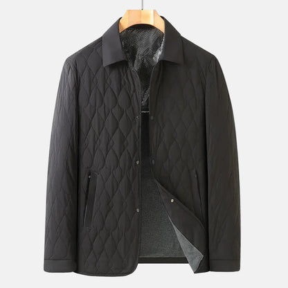 Ambrose | Diamond Quilted Button Down Jacket Front Pockets