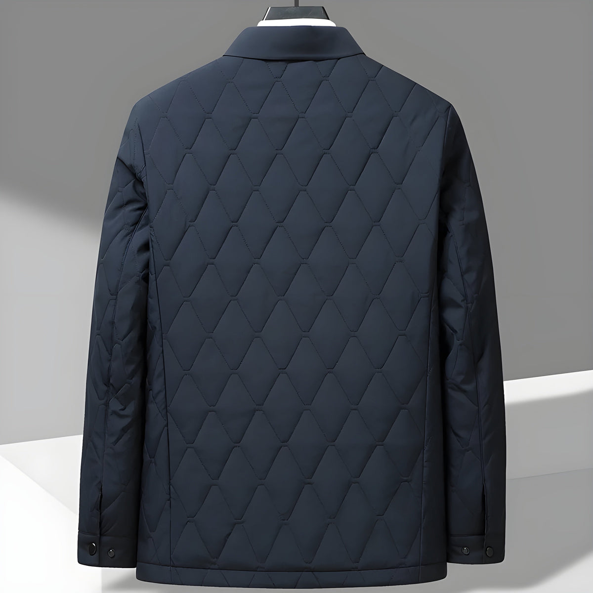 Ambrose | Diamond Quilted Button Down Jacket Front Pockets