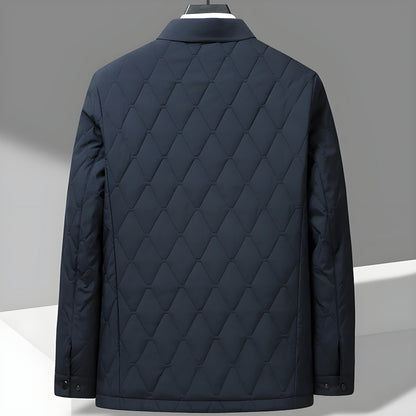 Ambrose | Diamond Quilted Button Down Jacket Front Pockets