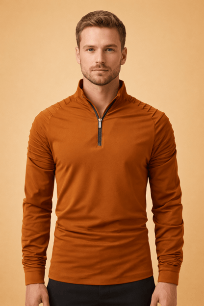 Aldric | Performance Zip Neck Long Sleeve Top Men