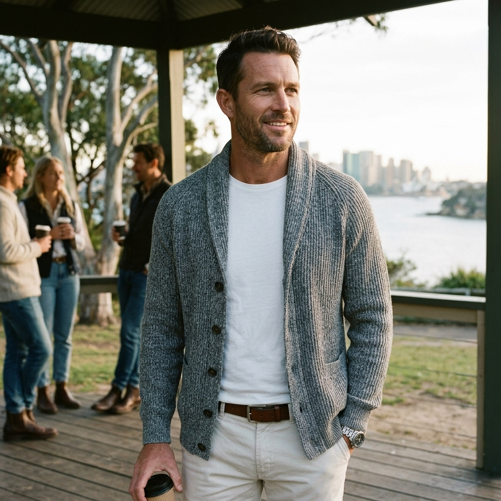 Elliot | Men's Shawl Collar Button Cardigan