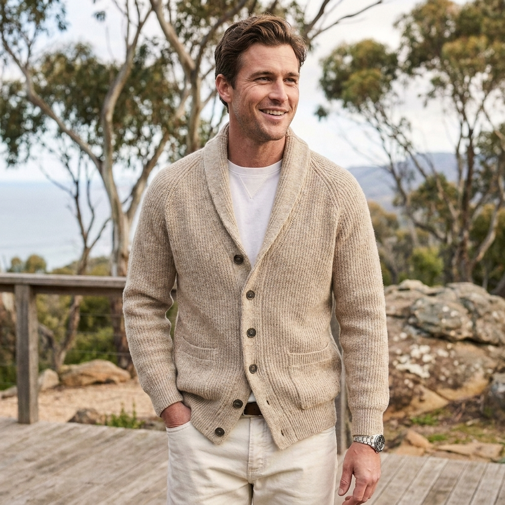 Elliot | Men's Shawl Collar Button Cardigan
