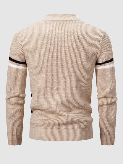 Terrence | Men's Mock Neck Color Block Sweater