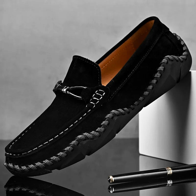 Flynn | Men's Suede Buckle Loafers