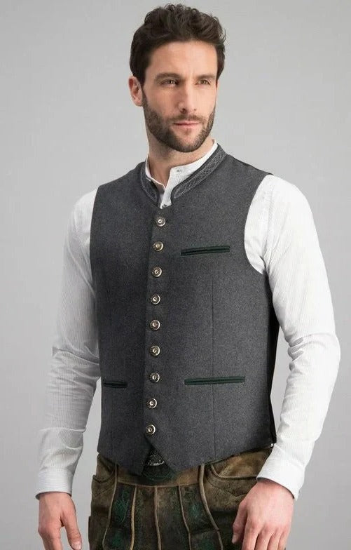 Men's Traditional Gray Tailored Suit Vest
