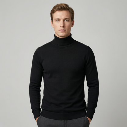 Cuthbert | Fitted Turtleneck Knit Sweater Easy Layering