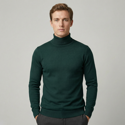 Cuthbert | Fitted Turtleneck Knit Sweater Easy Layering