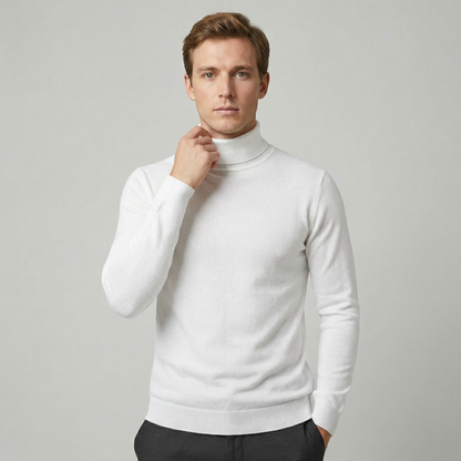 Cuthbert | Fitted Turtleneck Knit Sweater Easy Layering