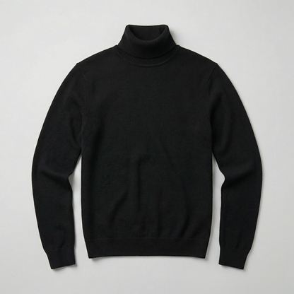 Cuthbert | Fitted Turtleneck Knit Sweater Easy Layering