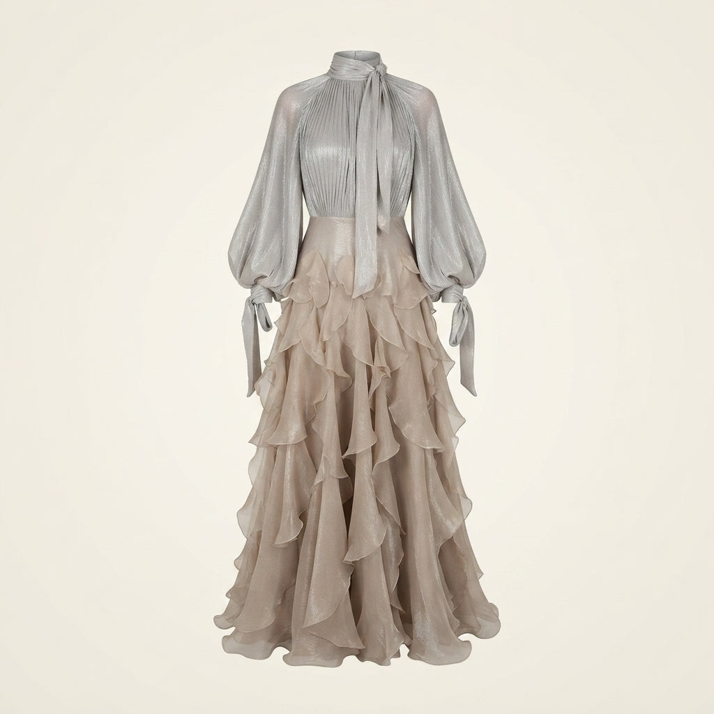 Elegant Ruffled Maxi Dress For Women