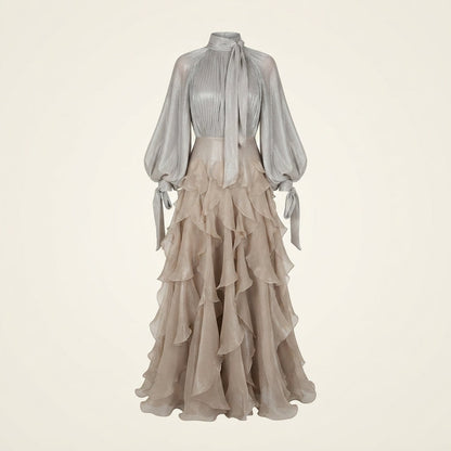 Elegant Ruffled Maxi Dress For Women
