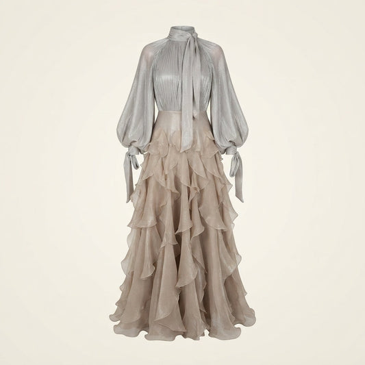 Elegant Ruffled Maxi Dress For Women