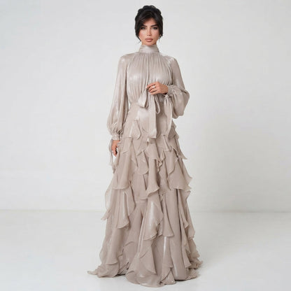 Elegant Ruffled Maxi Dress For Women