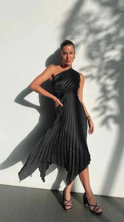 Renee | One-Shoulder Sleek Bodycon Midi Dress