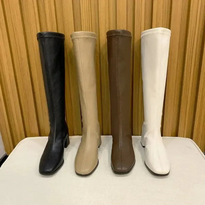 Elena | Elegant Knee-High Block Heel Boots