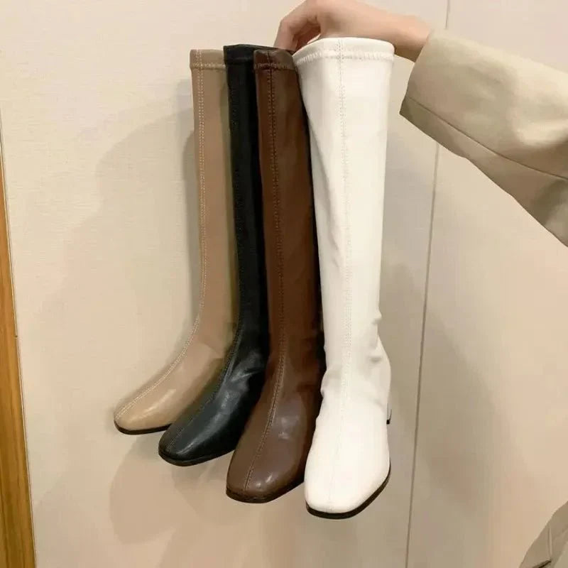 Elena | Elegant Knee-High Block Heel Boots