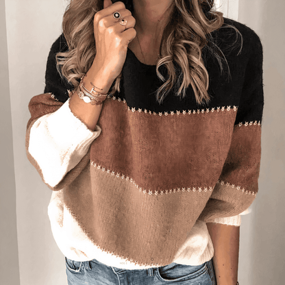 Elise | Colour Block Knit Sweater