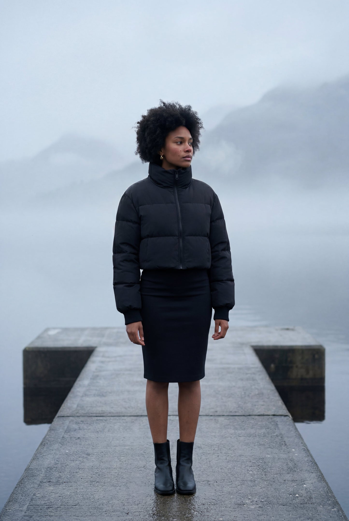 Nova | Women's Cropped Puffer Jacket, High Collar